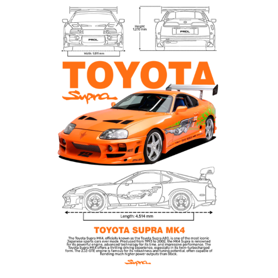 Toyota Supra MK4 DTF Transfer