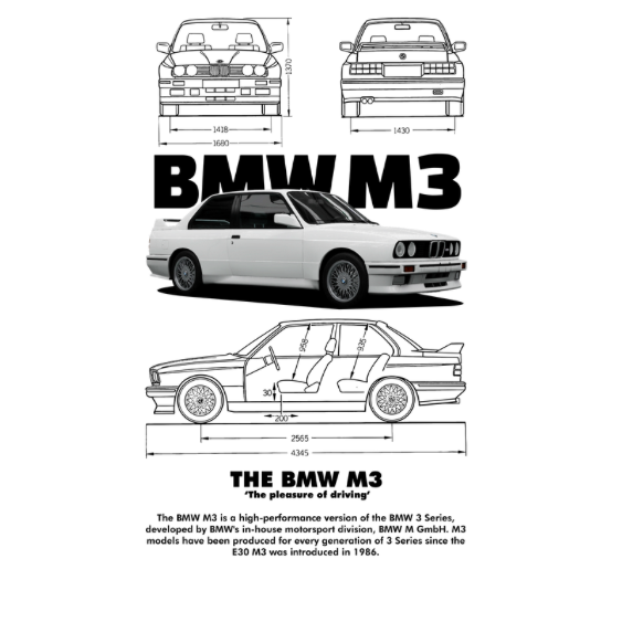 BMW M3 Motorsport DTF Transfer