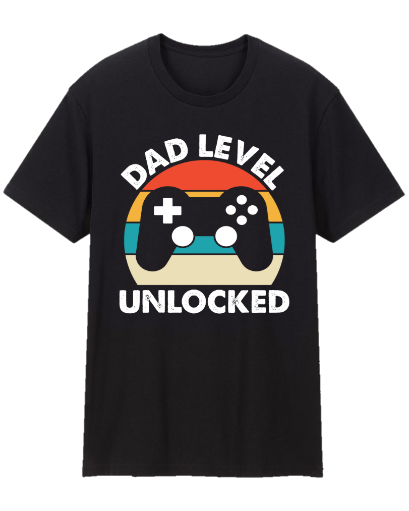 Dad Level Unlocked Daddy Gamer Father Appreciation Tee Shirt