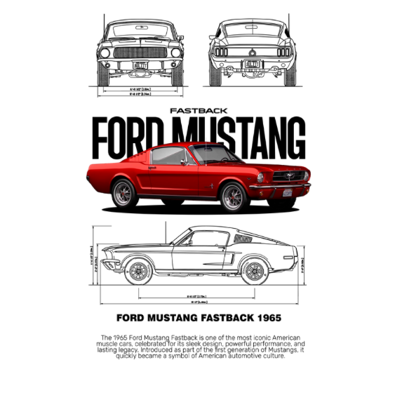 Ford Mustang 1965 DTF Transfer