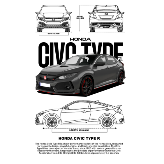 Honda Civic Type R DTF Transfer