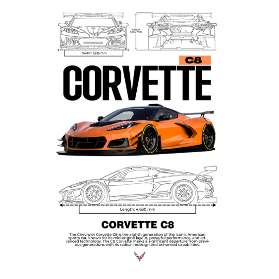 Corvette C8 DTF Transfer