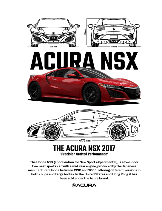 Acura NSX 2017 DTF Transfer