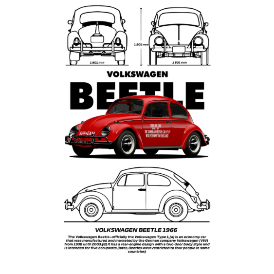 Volkswagen Beetle DTF Transfer