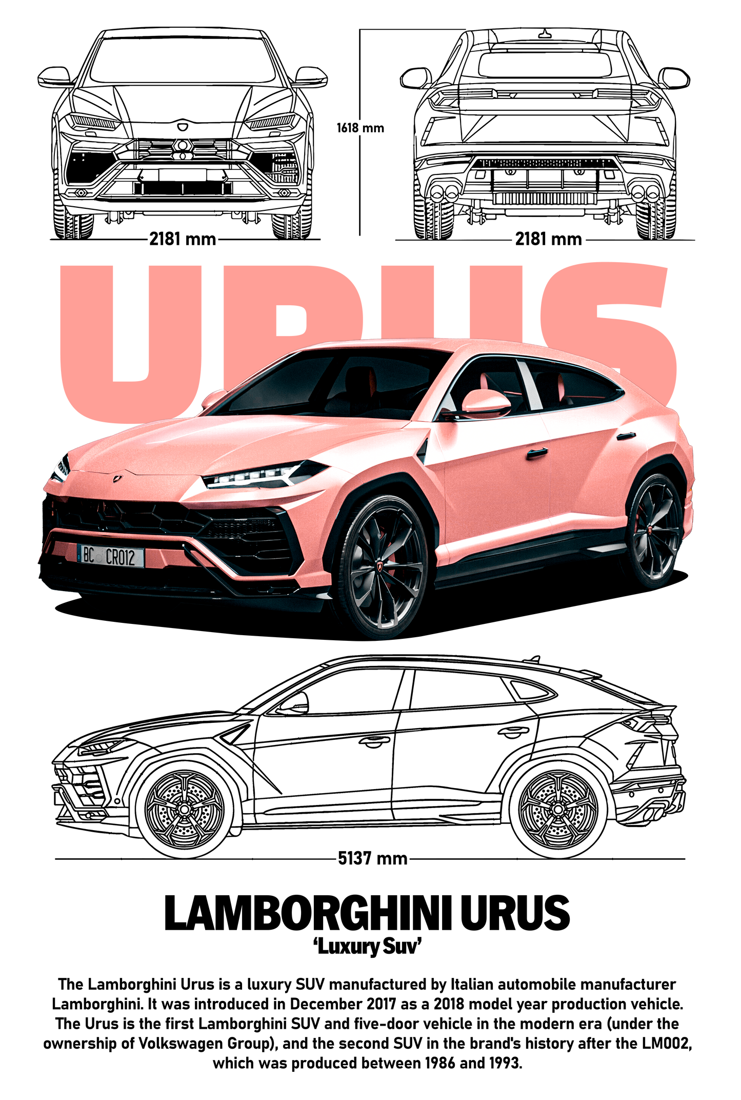 Lamborghini Urus DTF Transfer