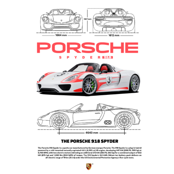 Porsche 918 Spyder DTF Transfer