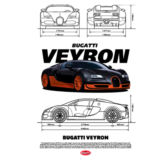 Bugatti Veyron DTF Transfer