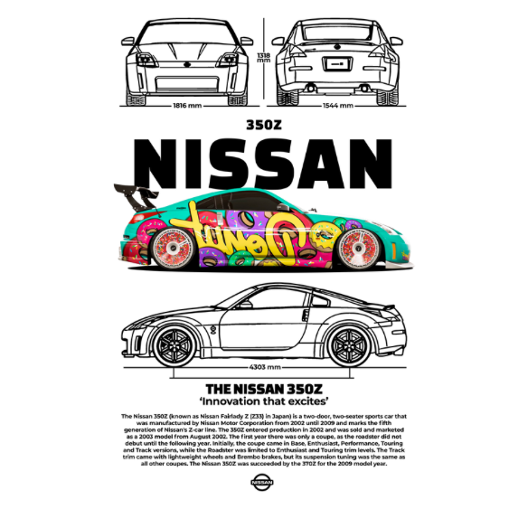 Nissan 350z DTF Transfer