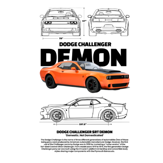 Dodge Challenger Demon DTF Transfer