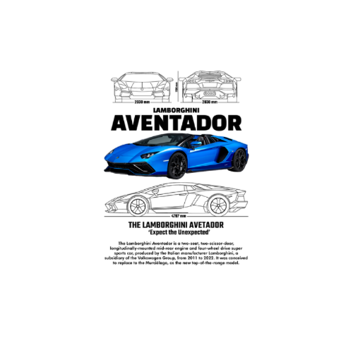 Lamborghini Aventador DTF Transfer