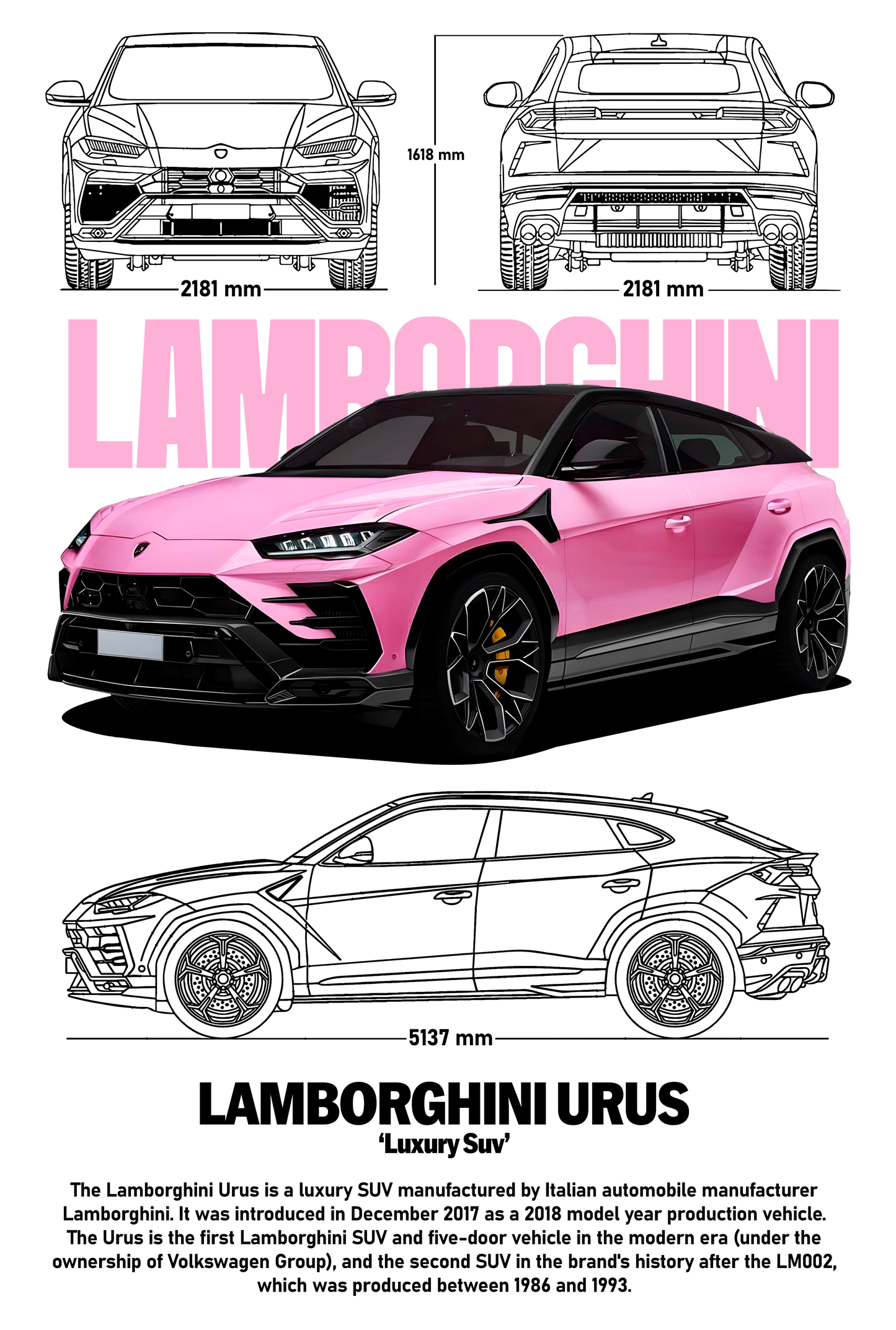 Lamborghini Urus DTF Transfer
