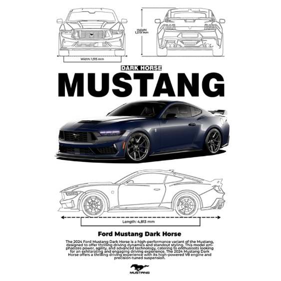 Ford Mustang Dark Horse DTF Transfer