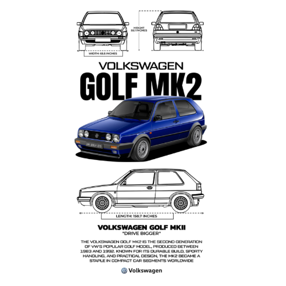 Volkswagen Golf MK2 DTF Transfer