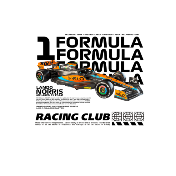 Lando Norris Formula 1 DTF Transfer