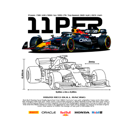 Formula 1 11PER Red Bull Racing RB20 DTF Transfer