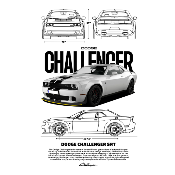 Dodge Challenger DTF Transfer
