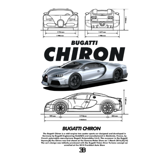 Bugatti Chiron DTF Transfer