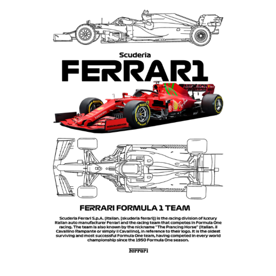 Ferrari Formula 1 DTF Transfer