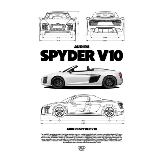 Audi Spyder V10 DTF Transfer
