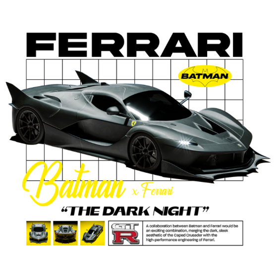 Ferrari Batman MP4 DTF Transfer