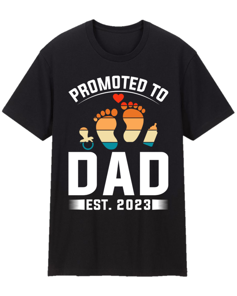 Promoted To Dad Est. 2023 Father Appreciation Tee Shirt