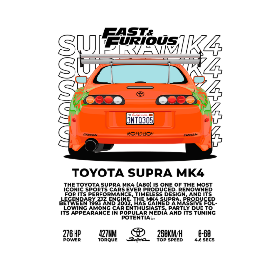 Toyota Supra MK4 DTF Transfer
