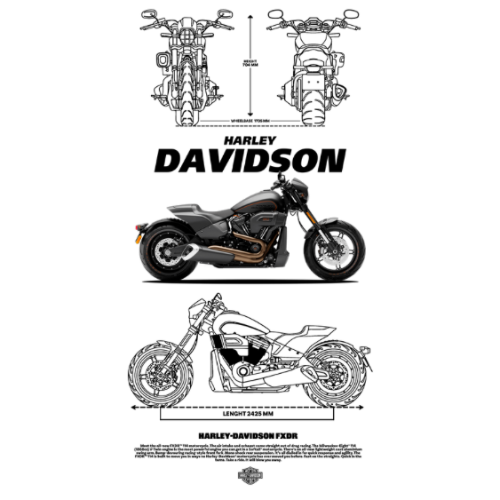 Harley Davidson FXDR DTF Transfer
